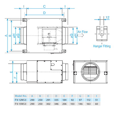 Quạt hút cabinet Panasonic FV-12NS3