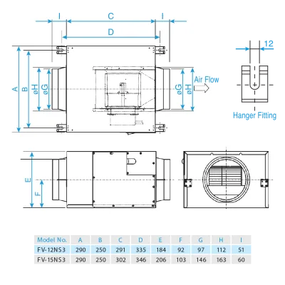 Quạt hút cabinet Panasonic FV-12NS3