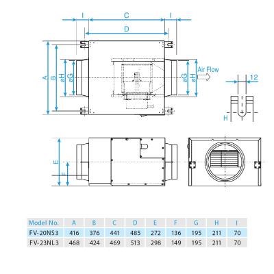 Quạt hút cabinet Panasonic FV-23NL3