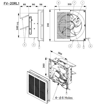 Quạt hút gắn tường 2 chiều Panasonic FV-20RL1