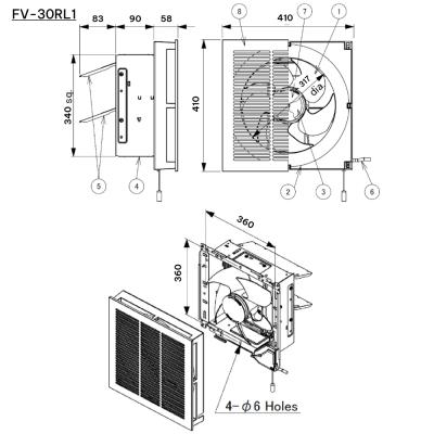 Quạt hút gắn tường 2 chiều Panasonic FV-30RL1