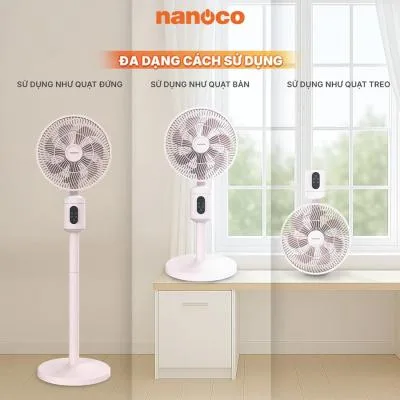 Quạt sạc Nanoco cảm ứng remote NRF9025