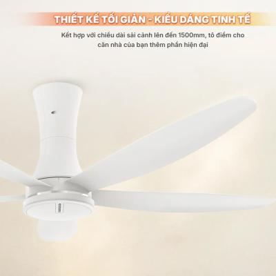 Quạt trần 5 cánh Nanoco động cơ BLDC NCF6051-W