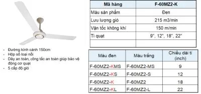 Quạt trần Panasonic F-60MZ2