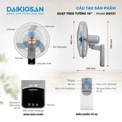 Quạt treo tường Daikiosan DQ121
