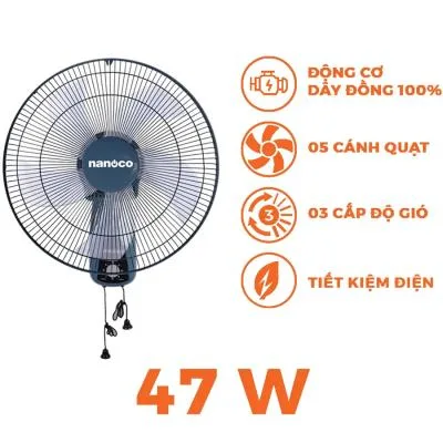Quạt treo tường Nanoco NWF1604G