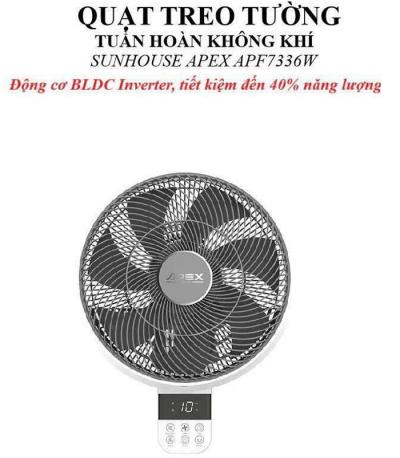 Quạt treo tường tuần hoàn không khí Sunhouse Apex APF7336W