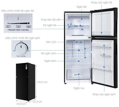 Tủ lạnh Aqua 189 lít AQR-T220FA(FB)