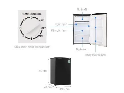 Tủ lạnh Aqua 90 lít AQR-D99FA(BS)