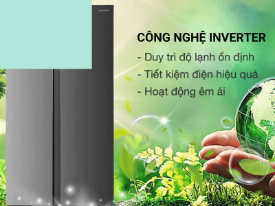 Tủ lạnh Sharp Inverter 442 lít SJ-SBX440V-SL