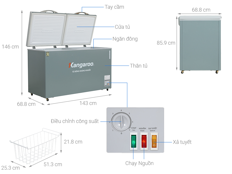 Tủ đông kháng khuẩn 430 lít KGFZ490IG1