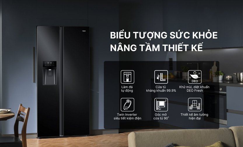 Tủ lạnh Aqua 515 lít AQR-SA541XA(BL)​