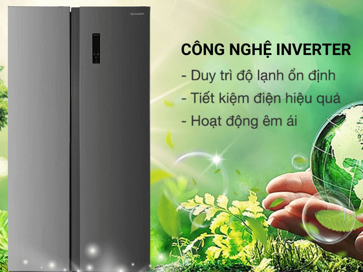 Tủ lạnh Sharp Inverter 442 lít SJ-SBX440V-SL