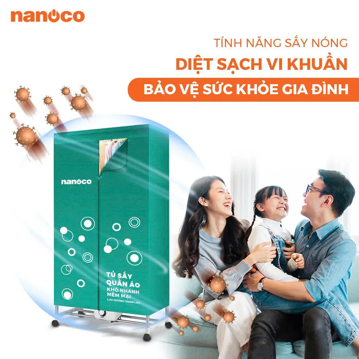 Tủ sấy quần áo Nanoco NCD1502