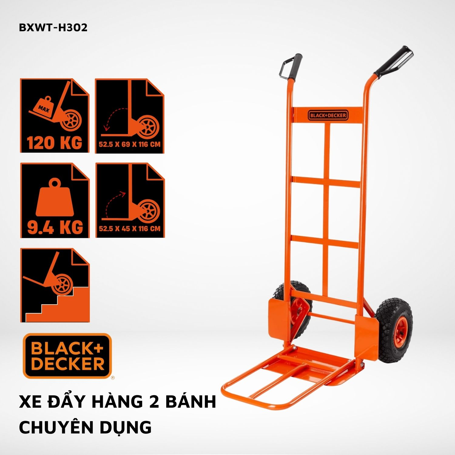 Xe đẩy hàng 2 bánh Black&Decker H302