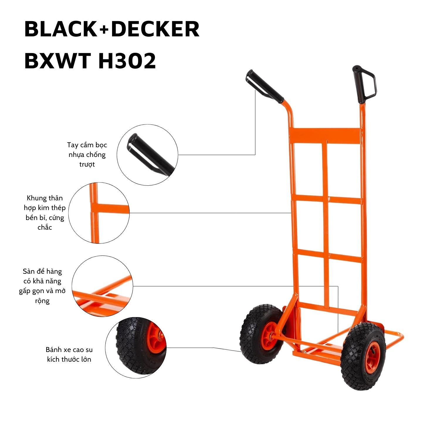 Xe đẩy hàng 2 bánh Black&Decker H302