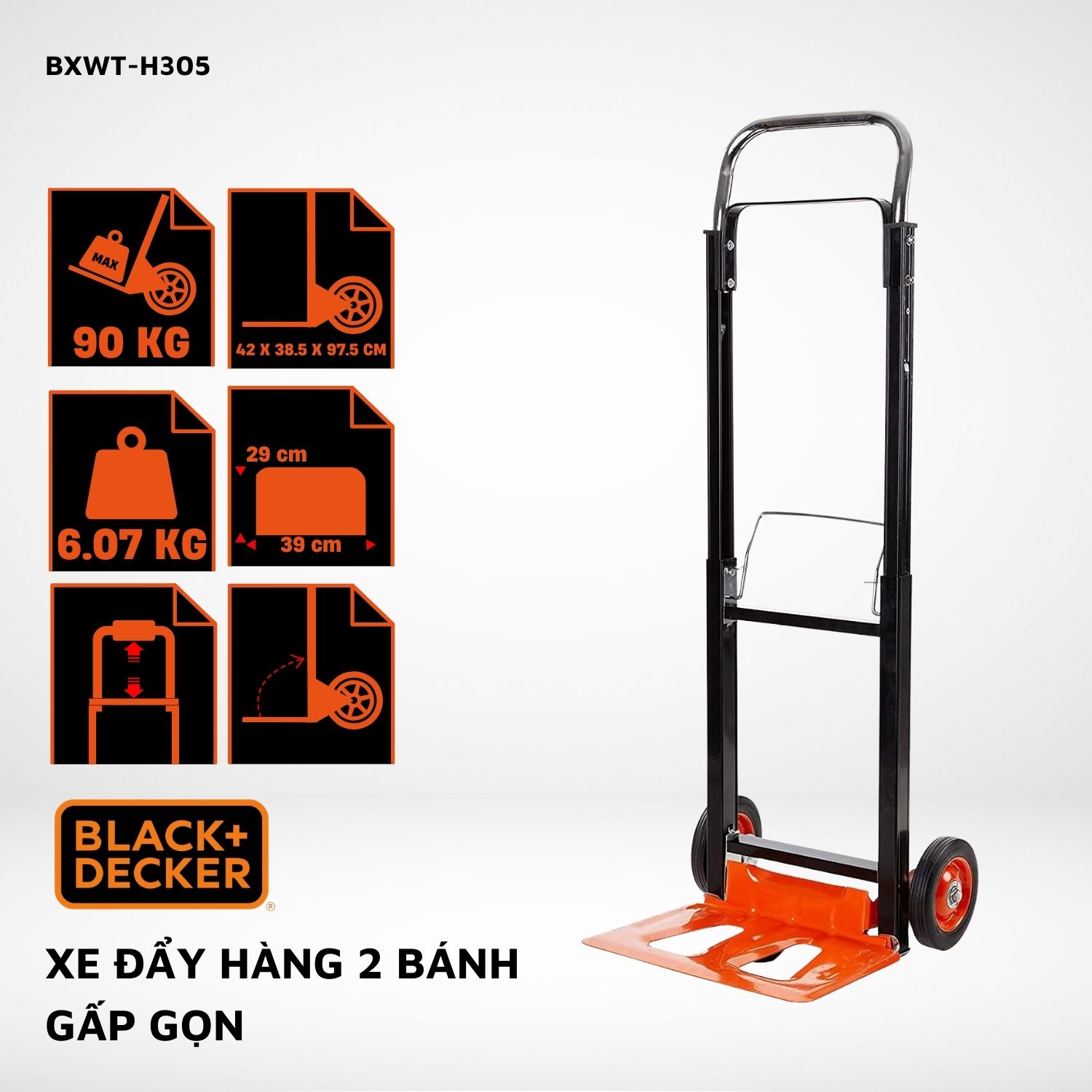 Xe đẩy hàng 2 bánh Black&Decker H305