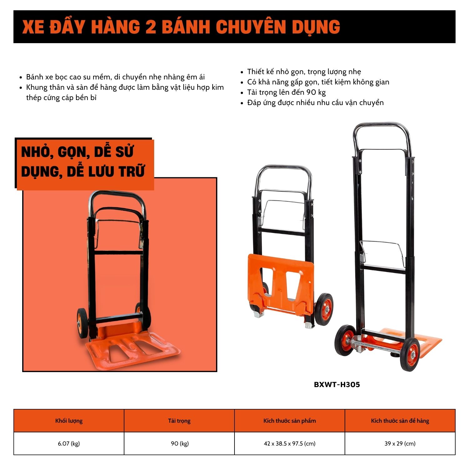 Xe đẩy hàng 2 bánh Black&Decker H305