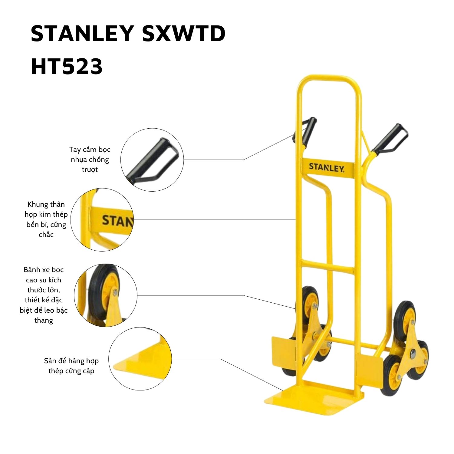 Xe đẩy hàng 2 bánh Stanley HT523