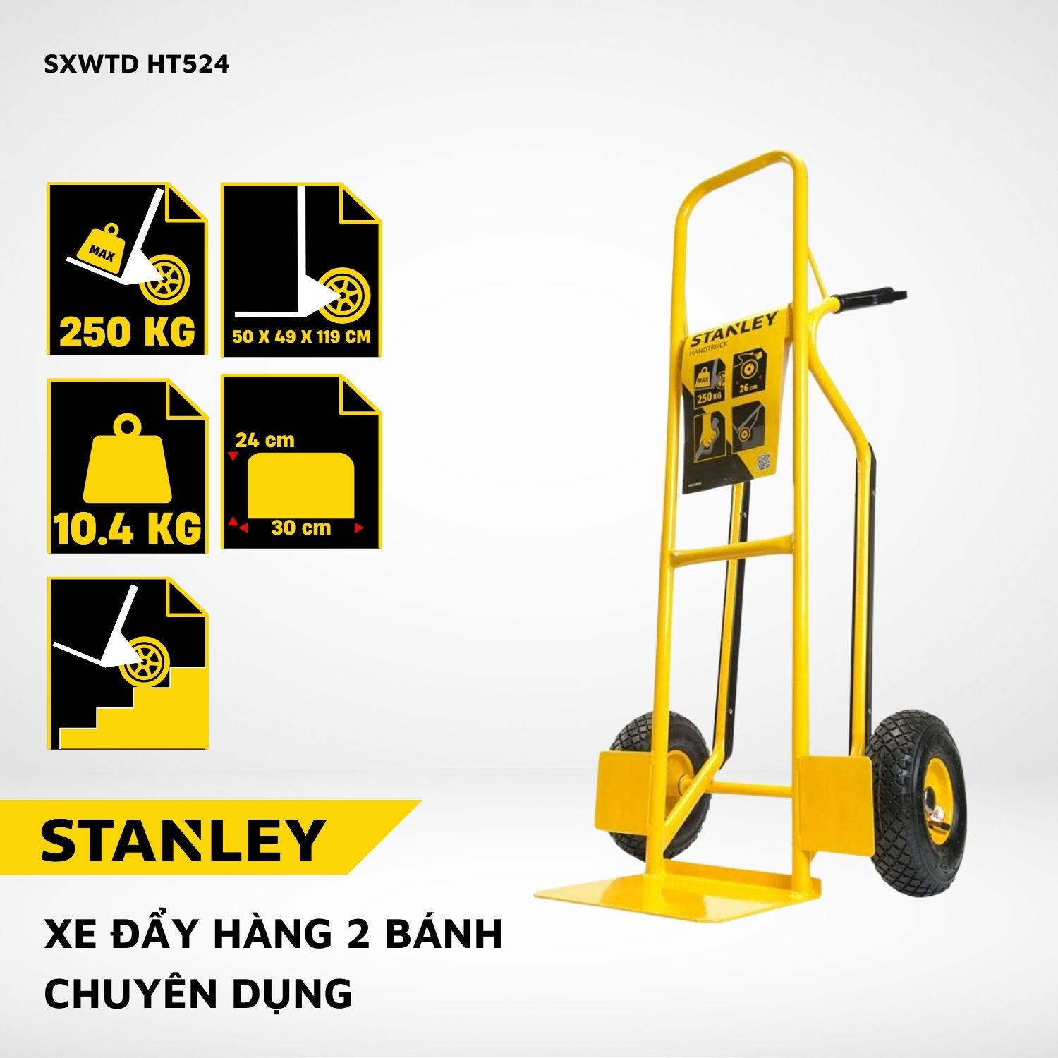 Xe đẩy hàng 2 bánh Stanley HT524