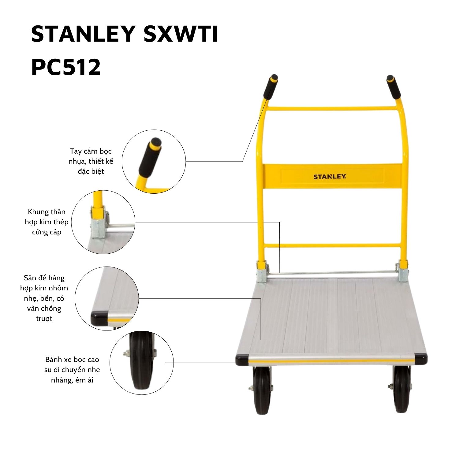 Xe đẩy hàng 4 bánh Stanley PC512