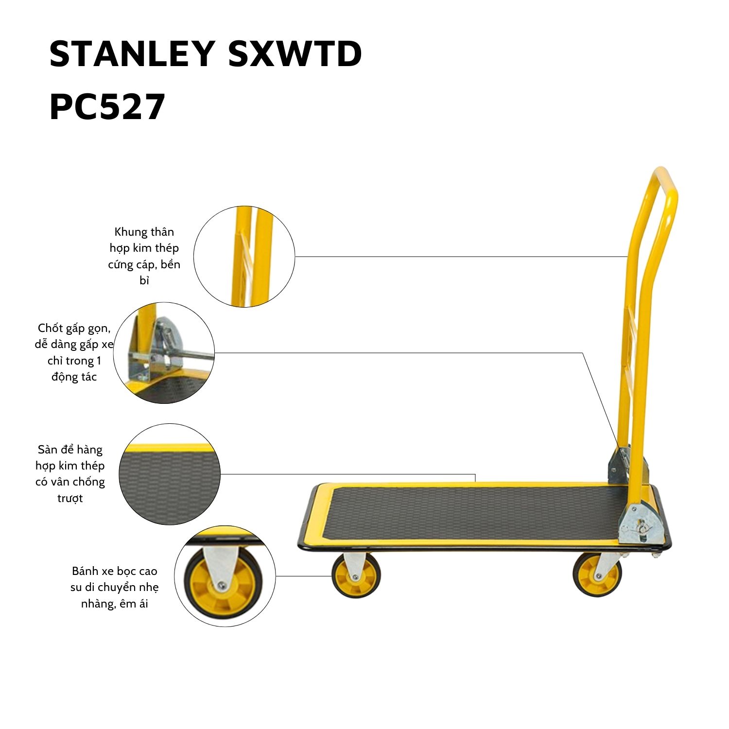 Xe đẩy hàng 4 bánh Stanley PC527