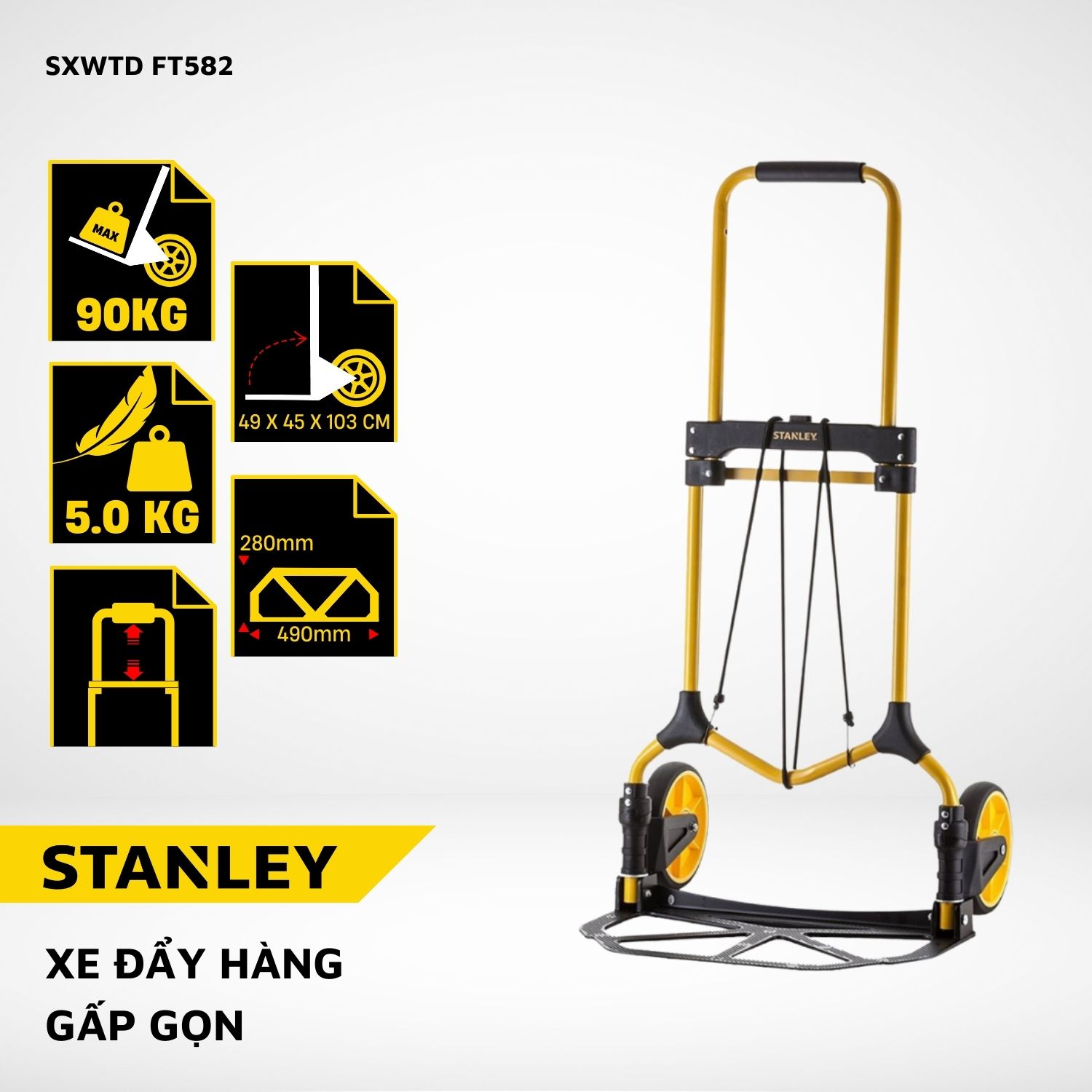 Xe đẩy tay 2 bánh cao cấp Stanley FT582