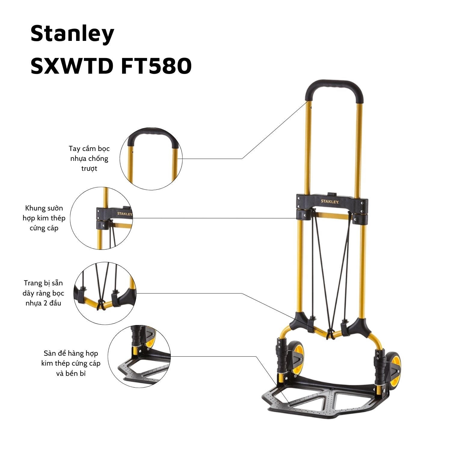 Xe đẩy tay 2 bánh cao cấp Stanley SXWTD-FT580